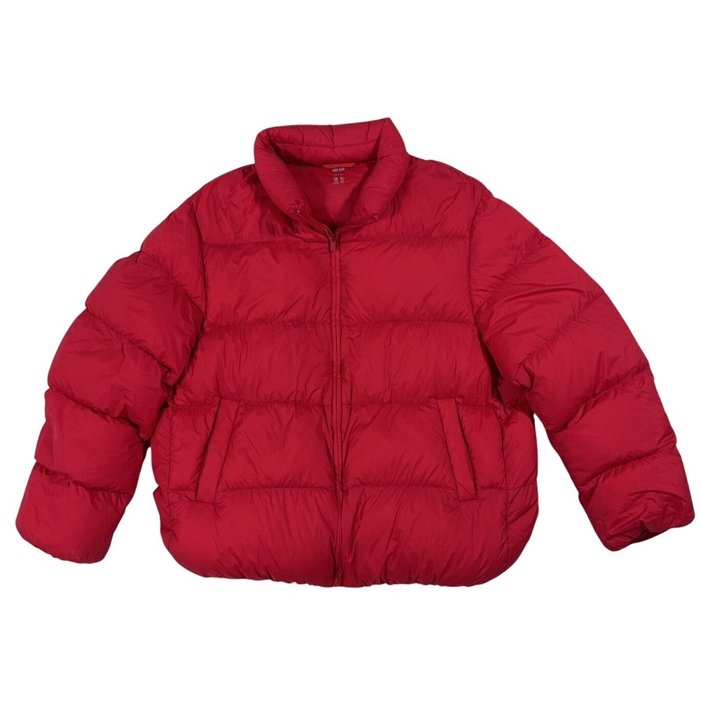Uniqlo‎ Boys Down Puffer Jacket Coat Winter Warm Lightweight Packable Red Large